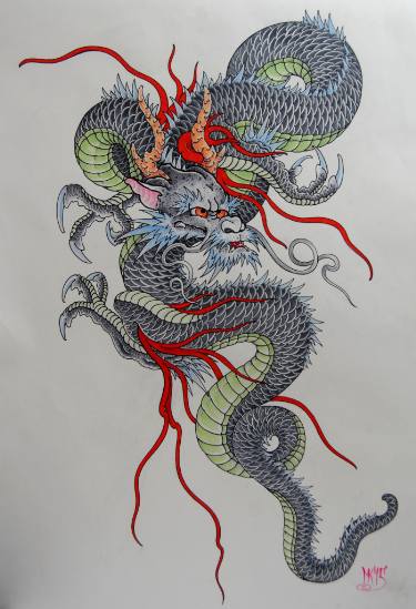 375x549 Japan Dragon Drawing - Dragon Drawing Art