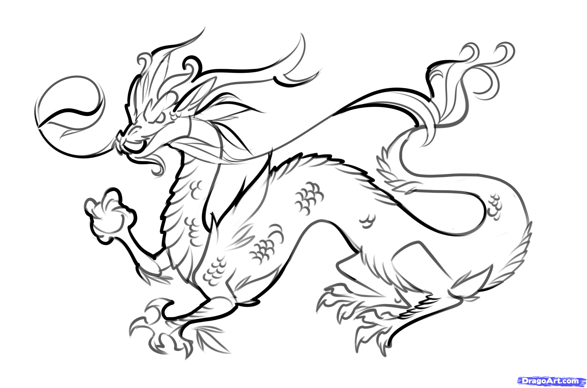 1990x1316 Chinese Dragon Drawing Chinese Dragon Line Drawing How To Draw - Dragon Drawing Art
