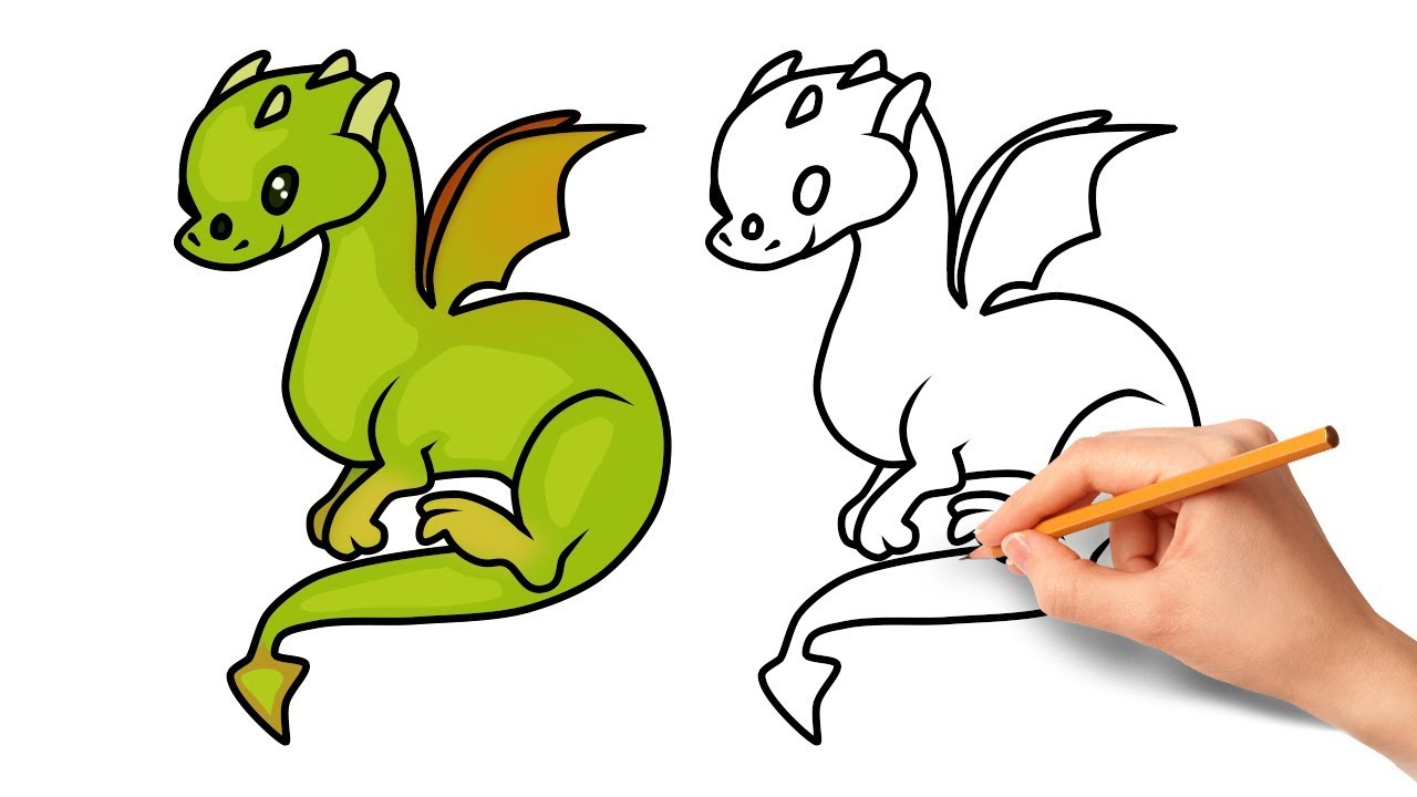 1280x720 How To Draw A Cartoon Dragon - Dragon Drawing Cartoon