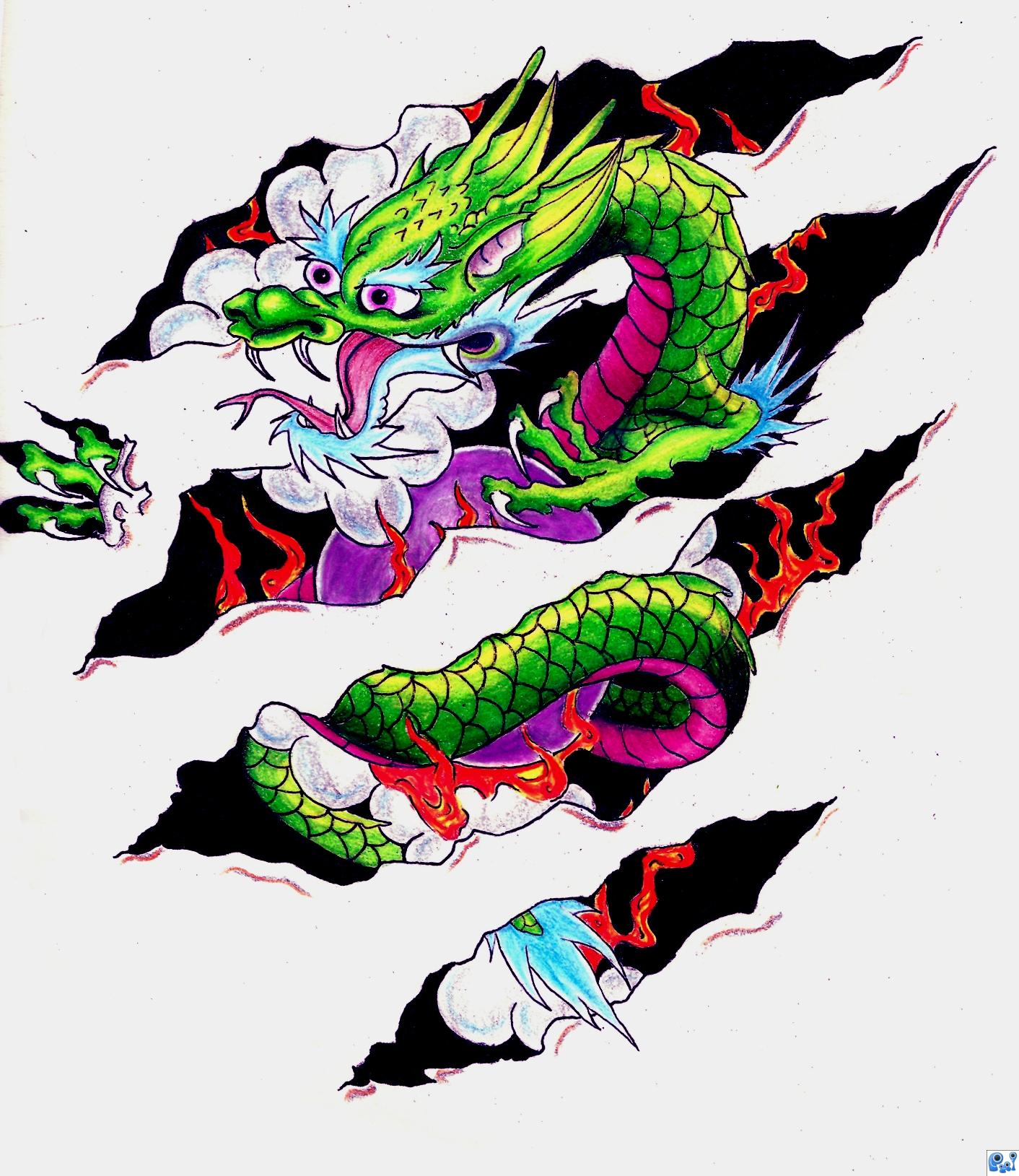 1412x1629 Hot Soup Picture - Dragon Drawing Color