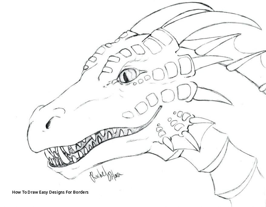 878x683 how to draw easy designs for borders chinese dragon easy drawing - Dragon Drawing Designs