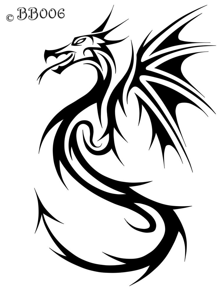 Simple Dragon Design Drawing : How To Draw A Dragon Instructions For ...