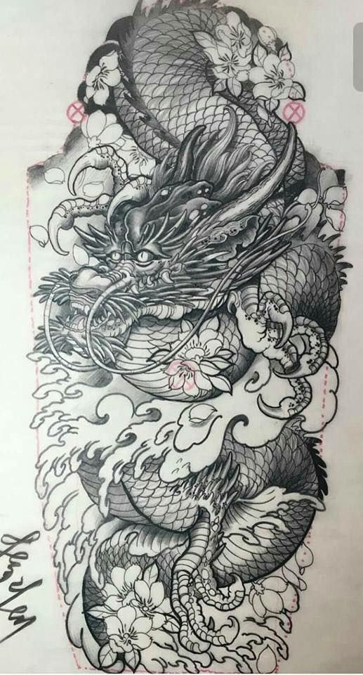 517x960 Tattoo Drawings Of Dragons Troller Us - Dragon Drawing Designs