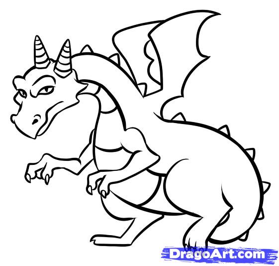 561x534 How To Draw Easy Dragons - Dragon Drawing Easy