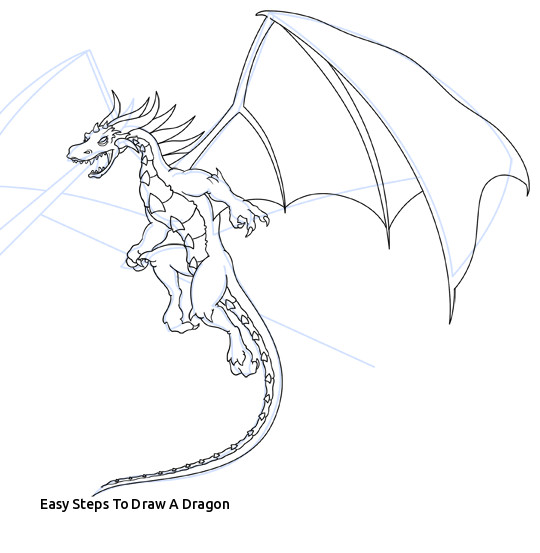 540x553 Easy Steps To Draw A Dragon Cartoon Dragons Drawing - Dragon Drawing Easy Step By Step