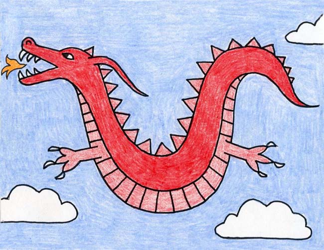 650x502 How To Draw A Dragon Art Projects For Kids - Dragon Drawing For Kids