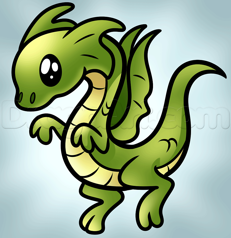 936x963 How To Draw A Green Dragon For Kids, Step - Dragon Drawing For Kids