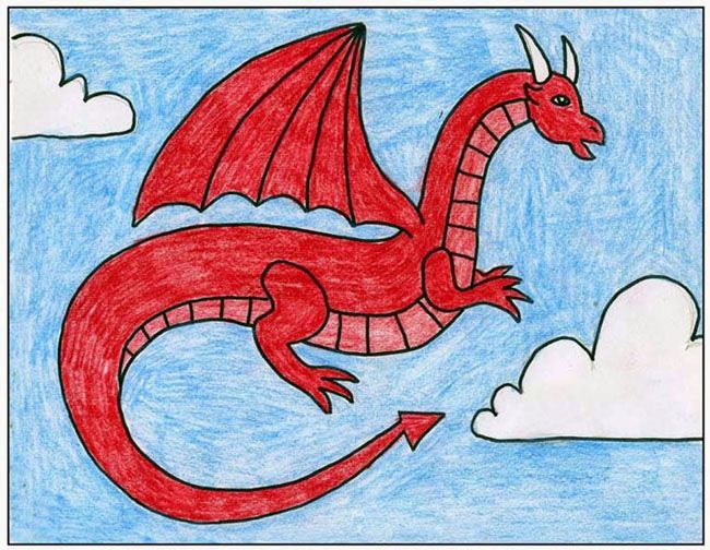 650x504 Red Dragon How To Draw Drawings, Dragon Art, Art - Dragon Drawing For Kids