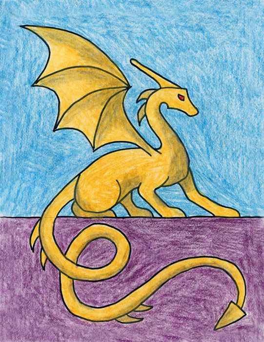 541x700 Sitting Dragon Art Projects For Kids - Dragon Drawing For Kids