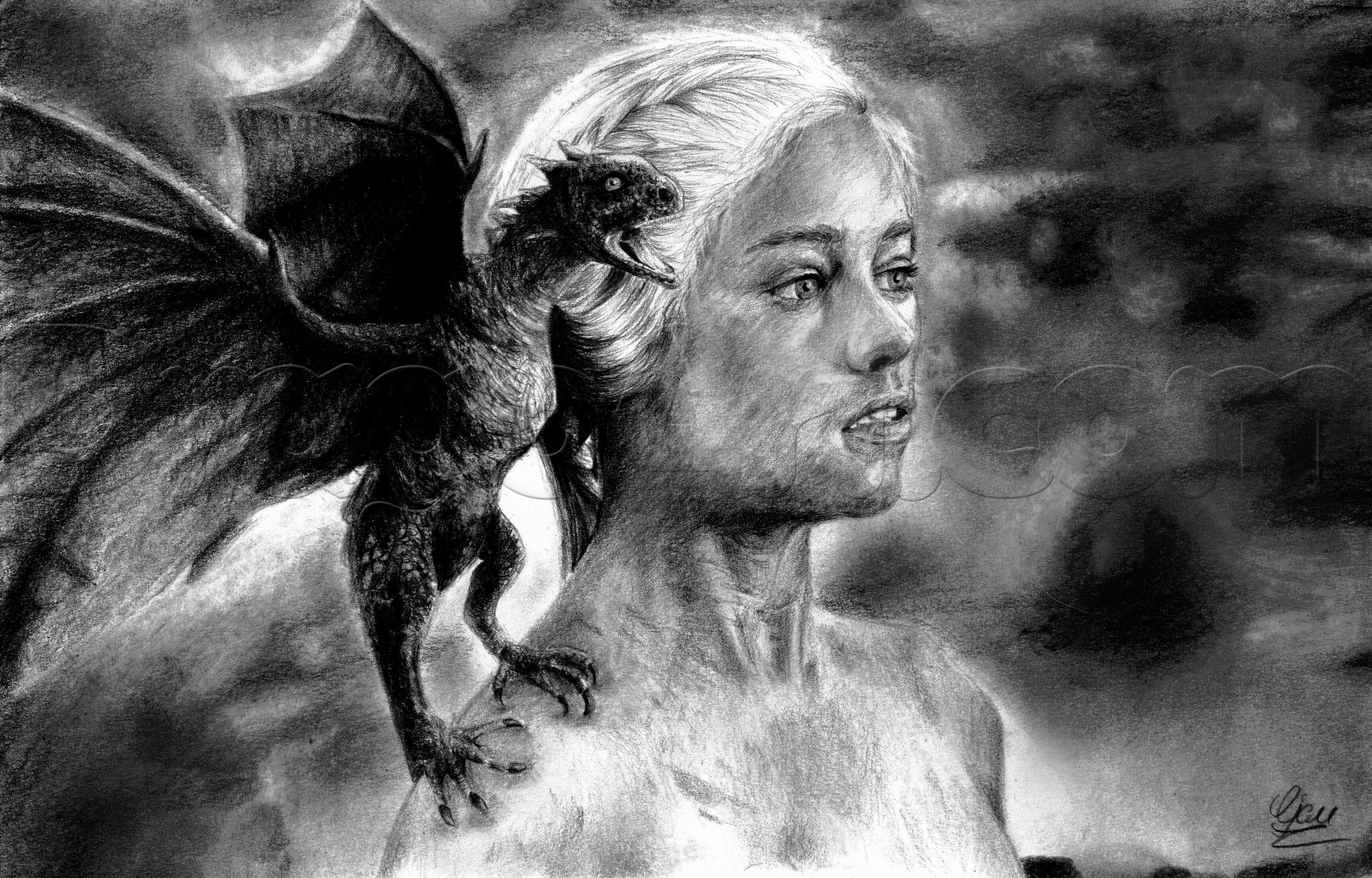 3440x2202 How To Draw Daenerys Targaryen, Step - Dragon Drawing Games