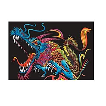 355x354 Colorvelvet X Cm Dragon Drawing Colouring System - Dragon Drawing Games