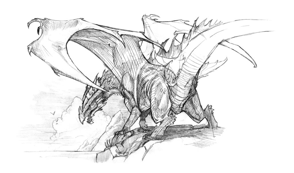 1024x604 How To Draw A Dragon Breaking Down Epic Fantasy Creatures - Dragon Drawing Images