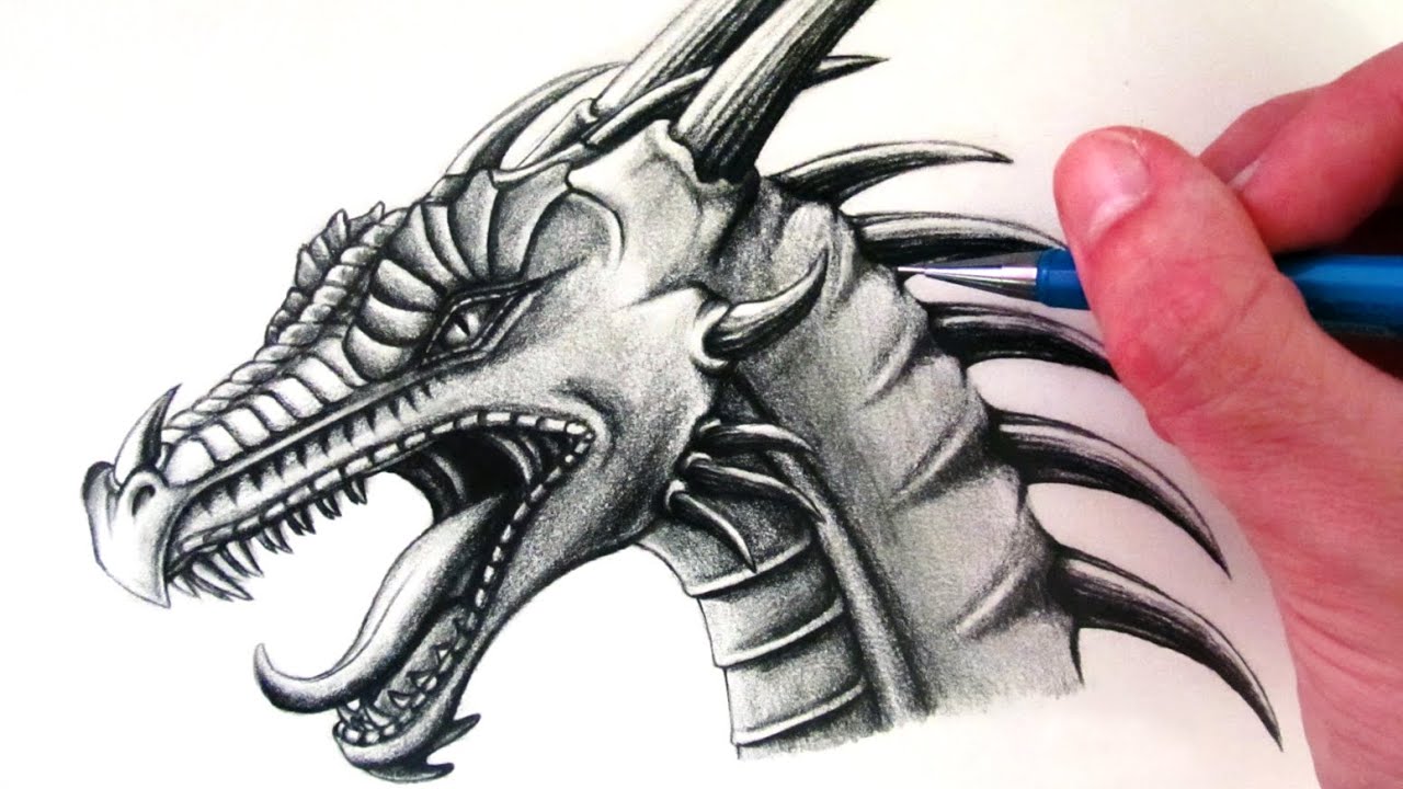 1280x720 How To Draw A Dragon Head - Dragon Drawing Images