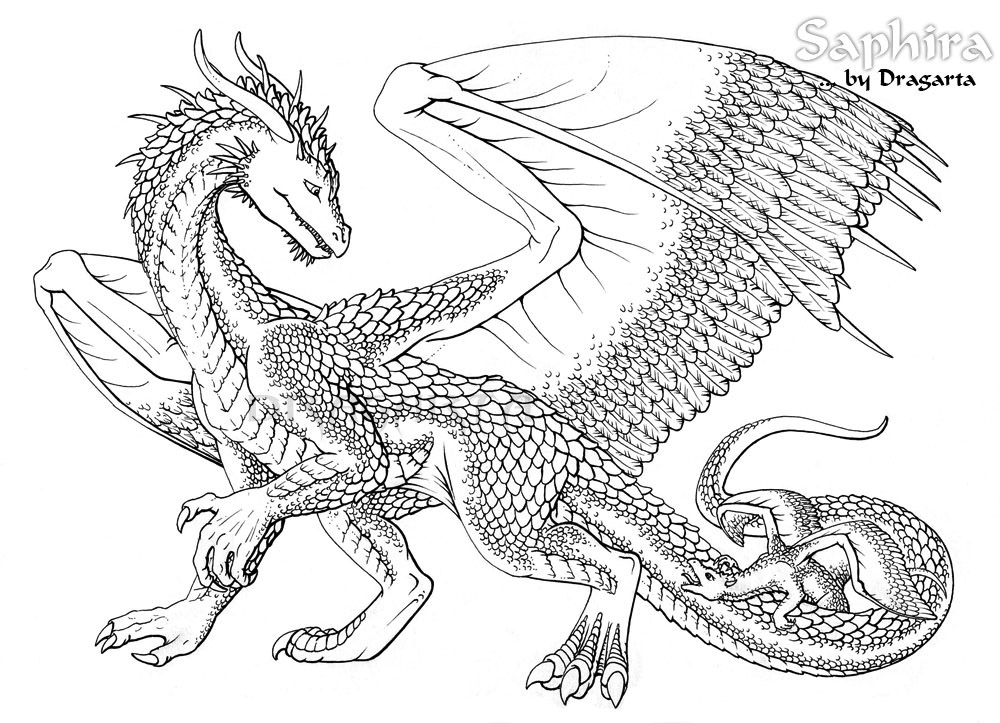 1000x723 Dragon Only Coloring Pages - Dragon Drawing Pages