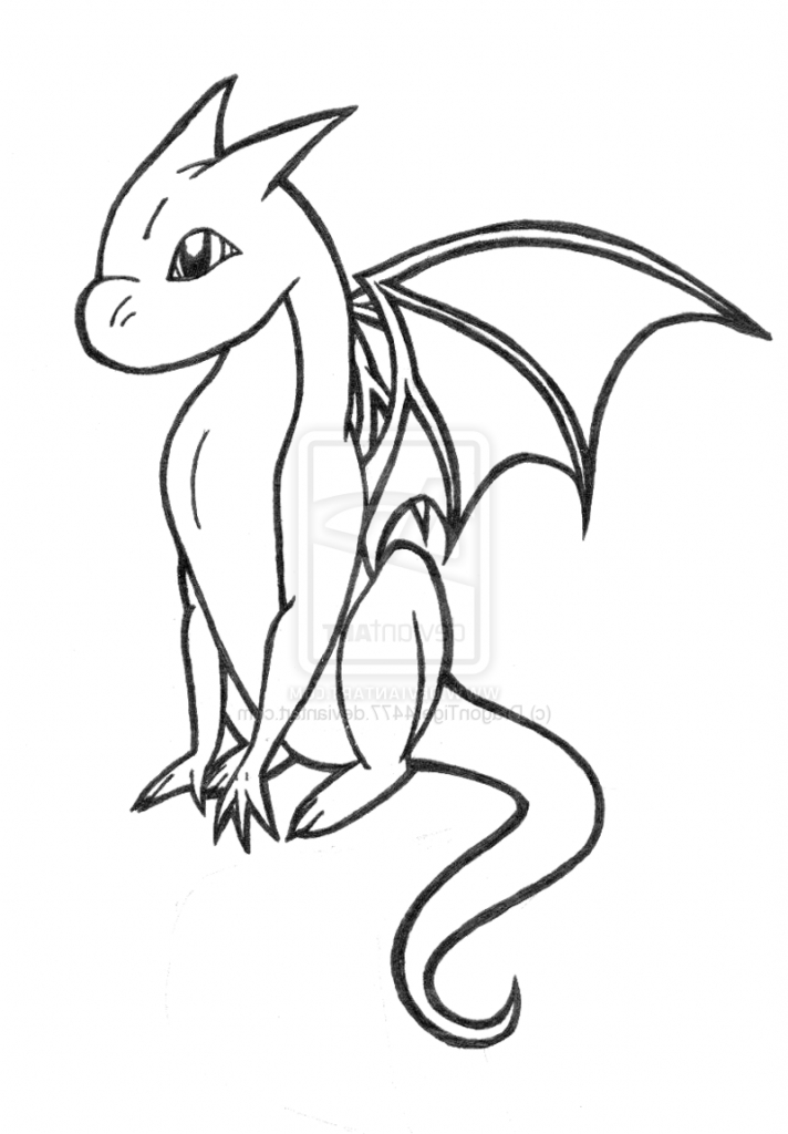 712x1024 Drawing Of Dragon Pic At Getdrawings Com Free For Personal Use - Dragon Drawing Pages