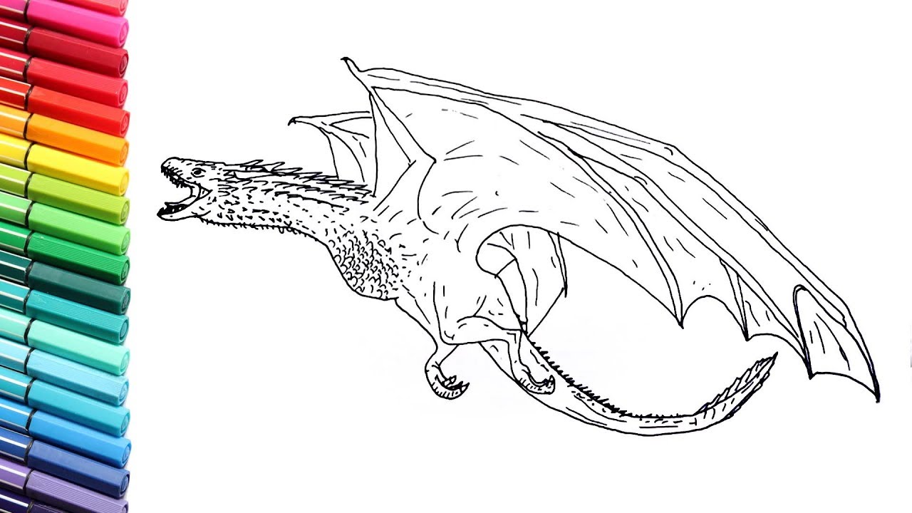 1280x720 How To Draw Dragon From Game Of Thrones - Dragon Drawing Pages