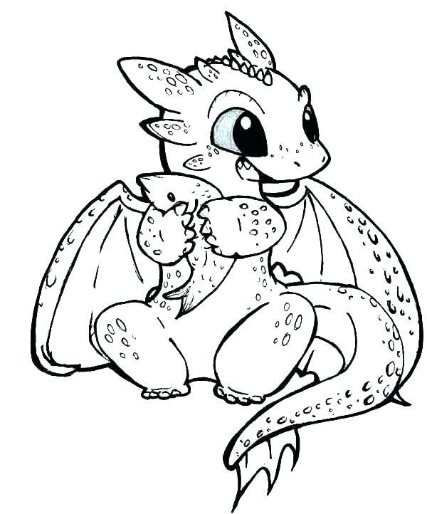 600x722 Dragon To Color - Dragon Drawing Pages