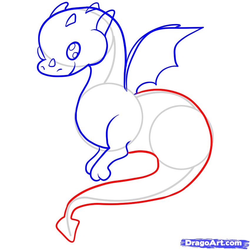 850x850 How To Draw A Dragon For Kids, Step - Dragon Drawing Step By Step