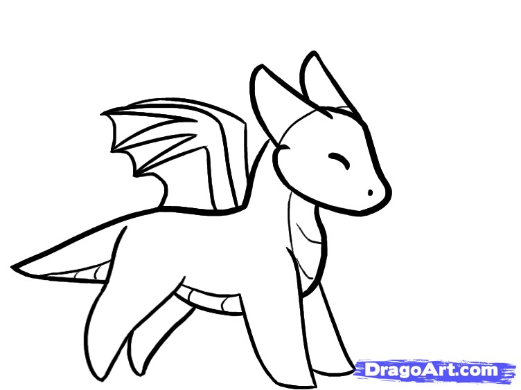 752x564 In Dragon Drawing Easy - Dragon Drawing Step By Step