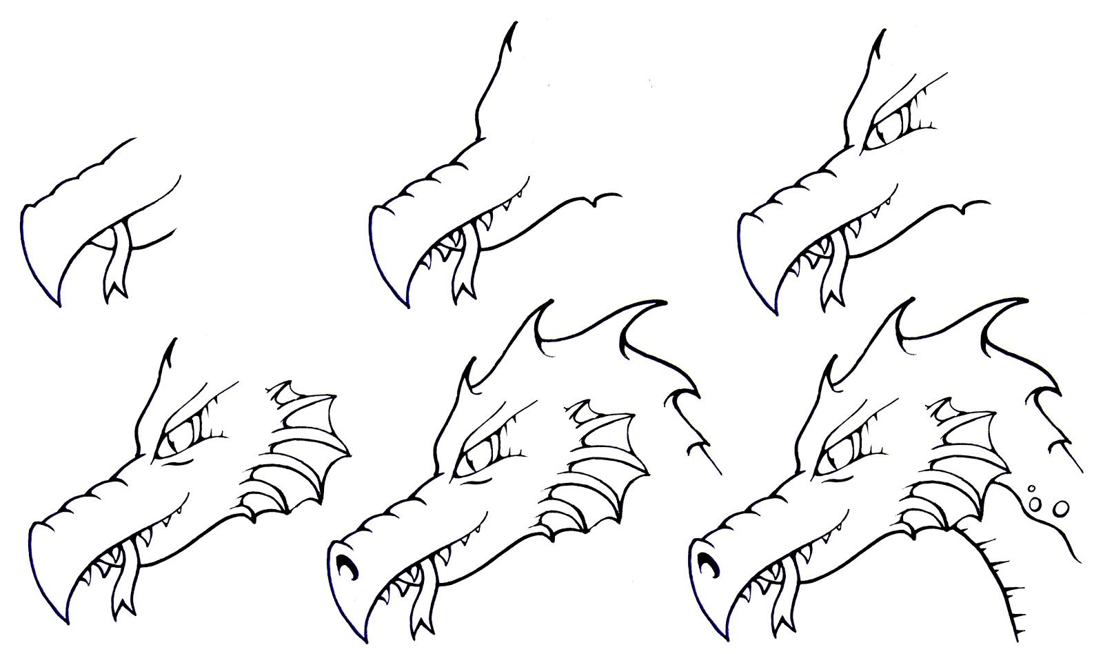 1600x948 Easy Step - Dragon Drawing Step By Step