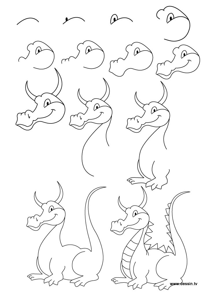 768x1024 How To Draw Simple Learn How To Draw A Dragon With Simple Step - Dragon Drawing Step By Step