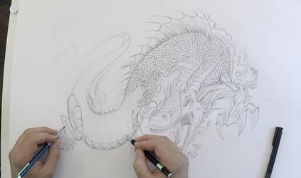 423x250 dragon drawing time lapse art - Dragon Drawing Time Lapse