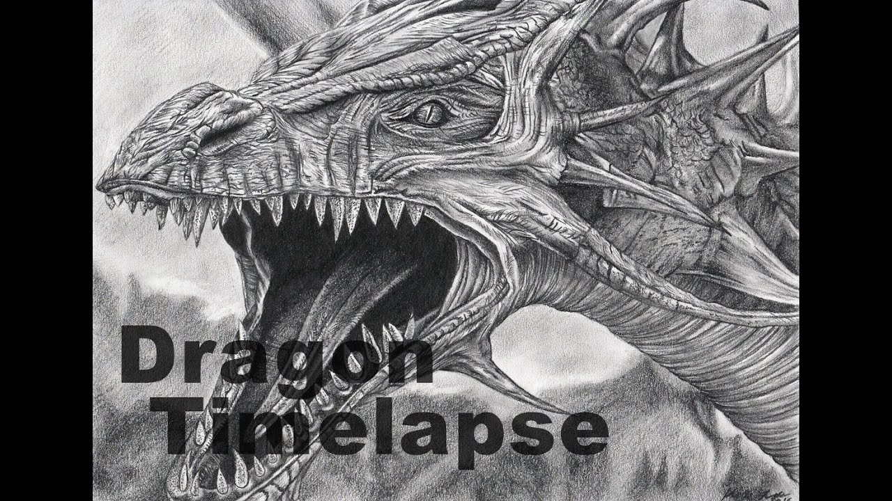 1280x720 dragon time lapse pencil drawing - Dragon Drawing Time Lapse