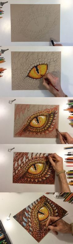 236x782 Drawing Eye - Dragon Drawing Time Lapse