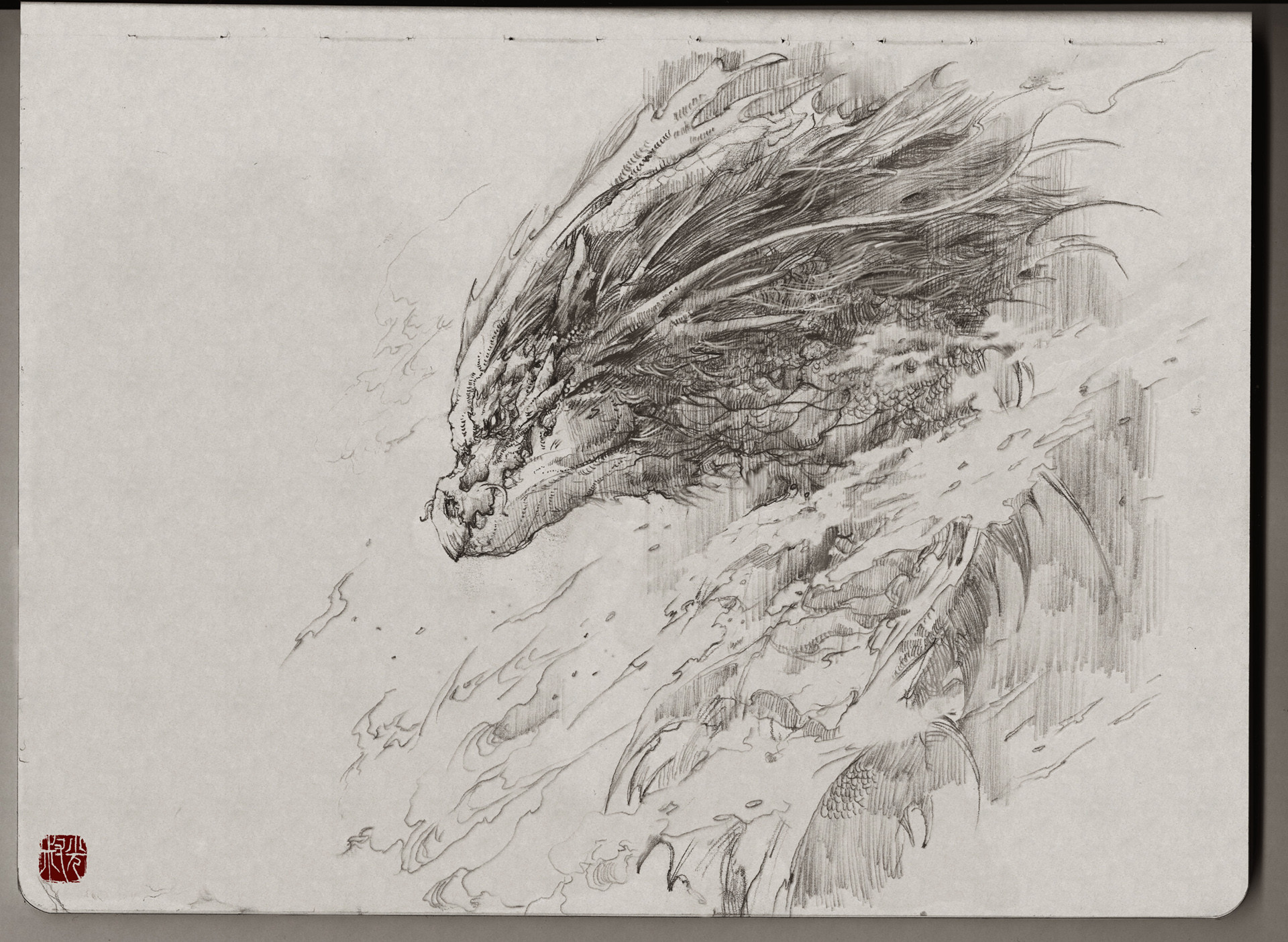 1920x1404 Zhelong's Art - Dragon Drawing Time Lapse