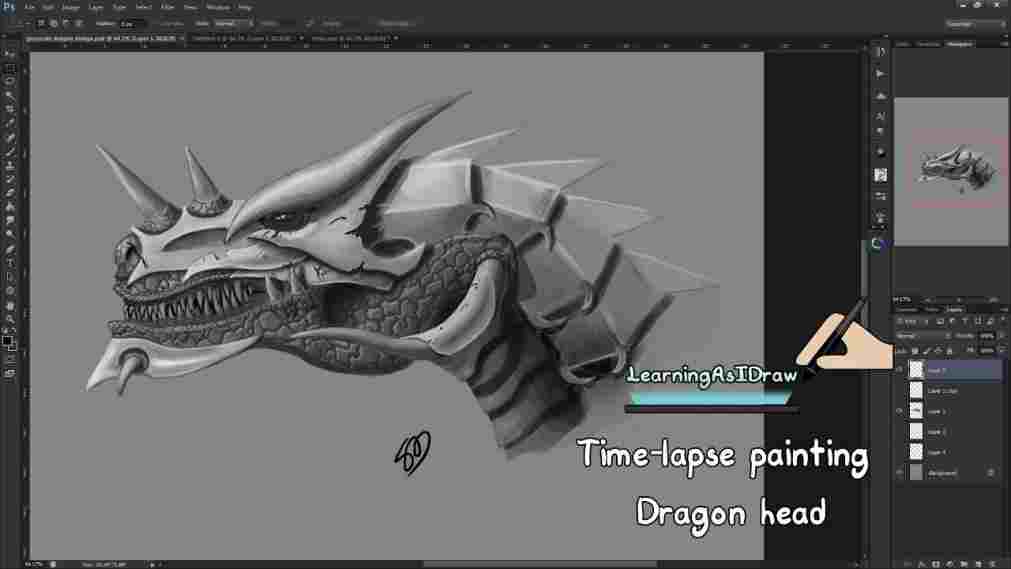1011x569 art time lapse how to rhyoutubecom dragon best photoshop - Dragon Drawing Time Lapse