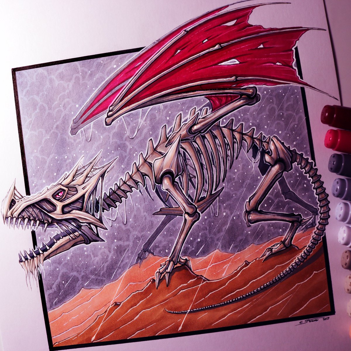 1200x1200 Christopher Straver On Twitter Here's My Drawing Of A Bone - Dragon Drawing Time Lapse