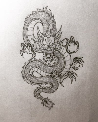 400x500 Asian Tattoo Design Tumblr - Dragon Drawing Tumblr