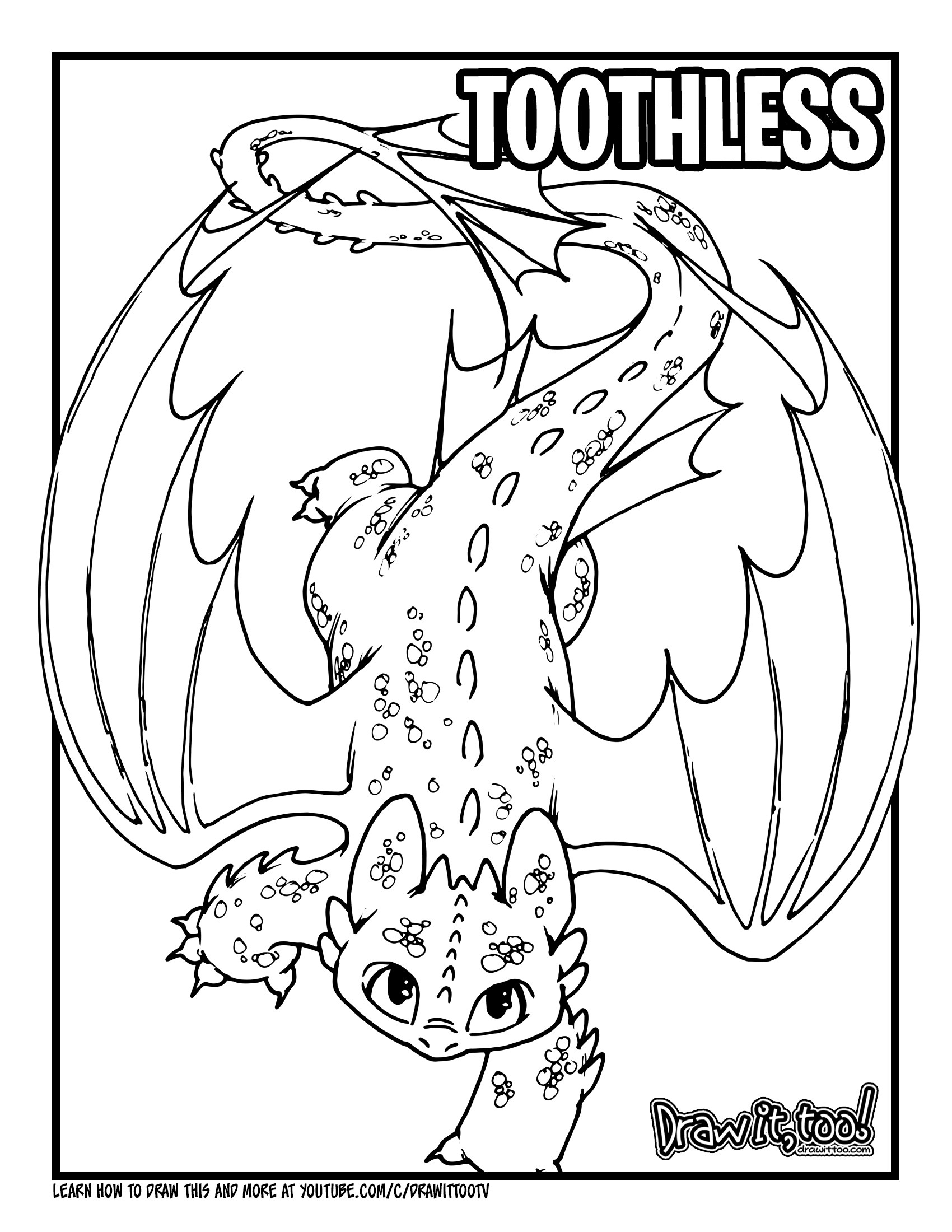 1700x2200 How To Draw Toothless - Dragon Drawing Tutorial