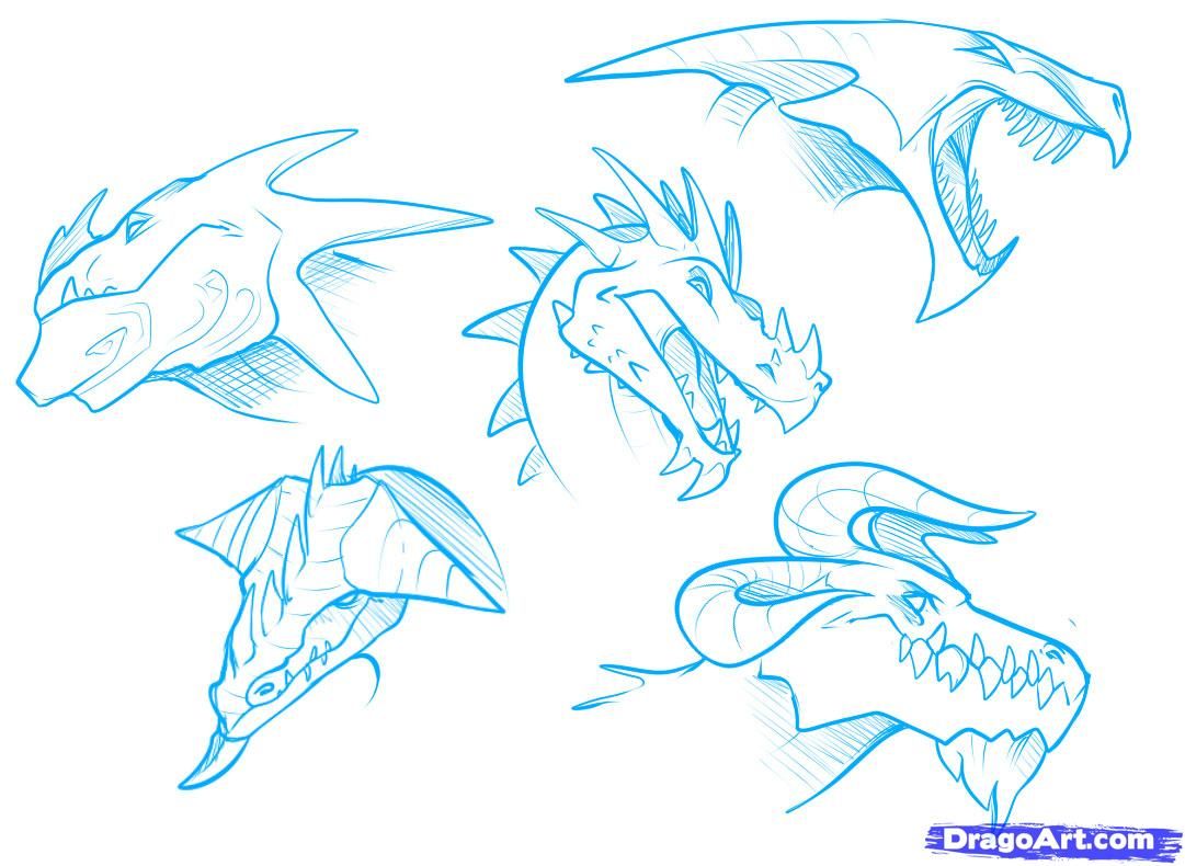 1081x790 Drawing Dragons Tutorial How To Draw Dragon Heads Step - Dragon Drawing Tutorial