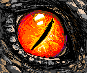 300x250 Orange Dragon Eye Drawing - Dragon Eye Drawing