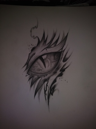 320x427 Testing Out My New Charcoal Pencils They're Super Fun!! - Dragon Eye Pencil Drawing