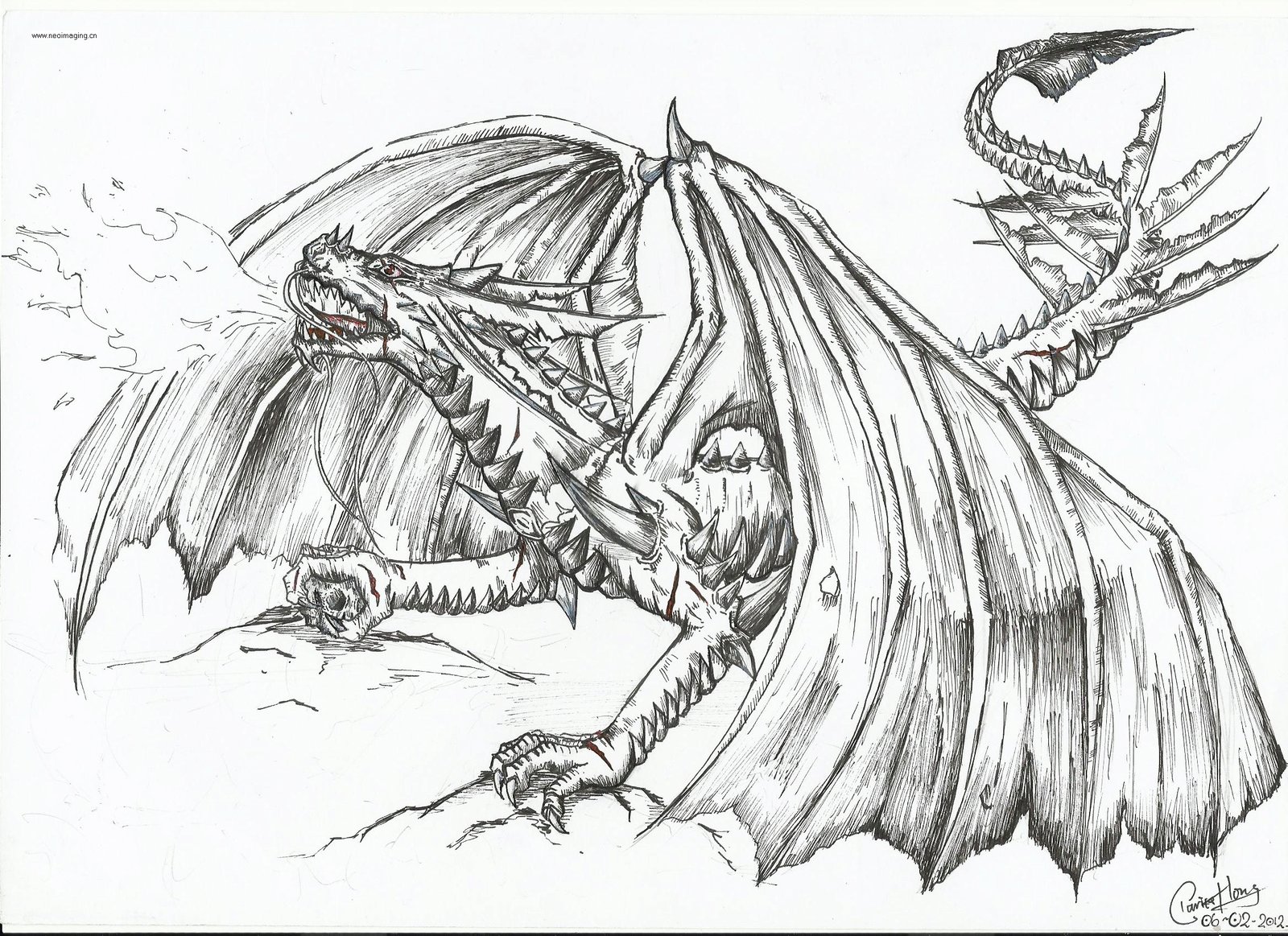 1600x1163 Smaug Drawing Fire For Free Download - Dragon Fire Drawing