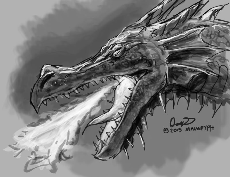 800x618 How To Draw Dragons Maugryph - Dragon Fire Drawing