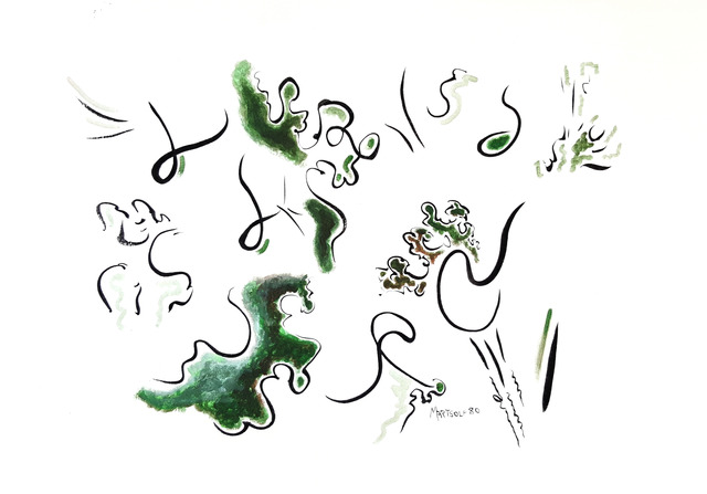 640x447 Dave Martsolf Artwork Dragon Fire Original Drawing Gouache - Dragon Fire Drawing