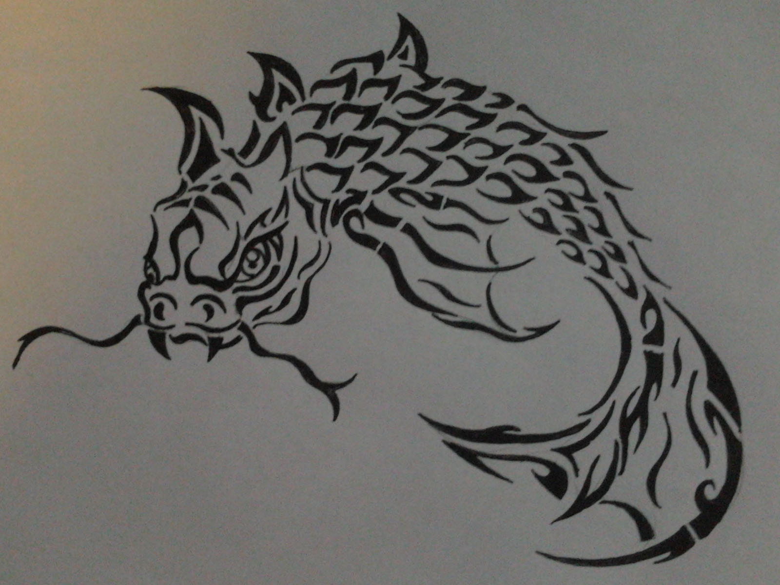 1600x1200 Dragon Fish Drawing - Dragon Fish Drawing