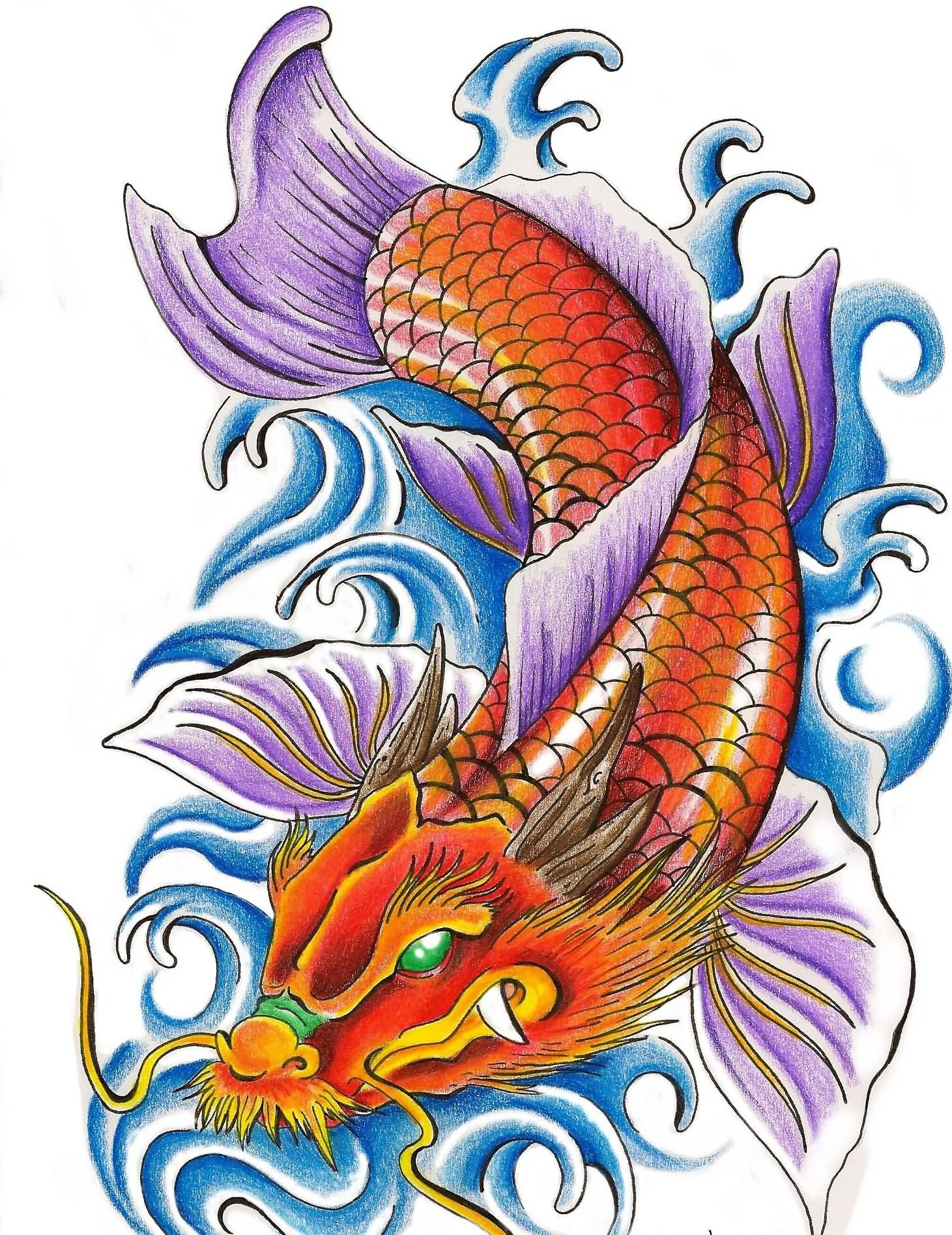 Dragon Fish Drawing at PaintingValley.com | Explore collection of