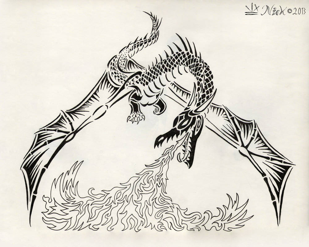 1000x799 dragon flames tattoo - Dragon Flames Drawing