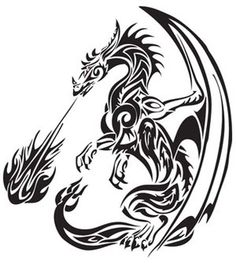 236x264 Fire Breathing Dragon Tattoo Image Group - Dragon Flames Drawing