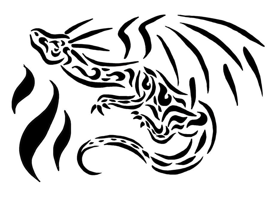900x675 flames tattoo outline dragon flame tattoo design - Dragon Flames Drawing
