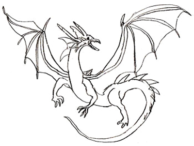 400x302 How To Draw A Dragon - Dragon Flames Drawing