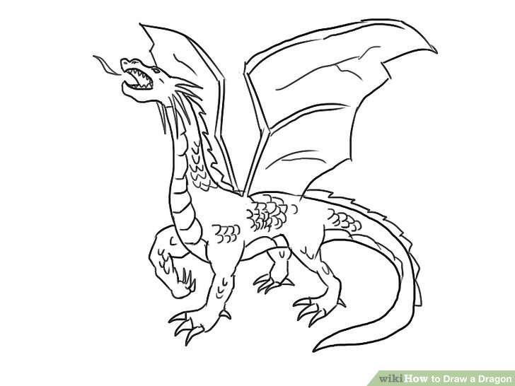 728x546 The Best Ways To Draw A Dragon - Dragon Flames Drawing