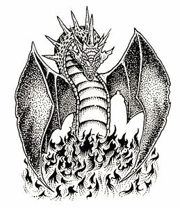 259x300 ceramic decals dragon flames in black fantasy ebay - Dragon Flames Drawing