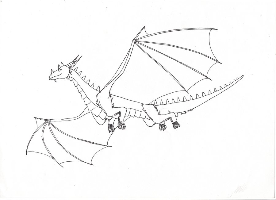 900x652 Huge Collection Of 'flying Dragon Drawing' Download More Than - Dragon Flying Drawing