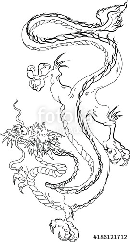 270x500 Hand Drawn Zentangle Style Chinese Dragon And Sketch For Tattoo - Dragon Hand Drawing