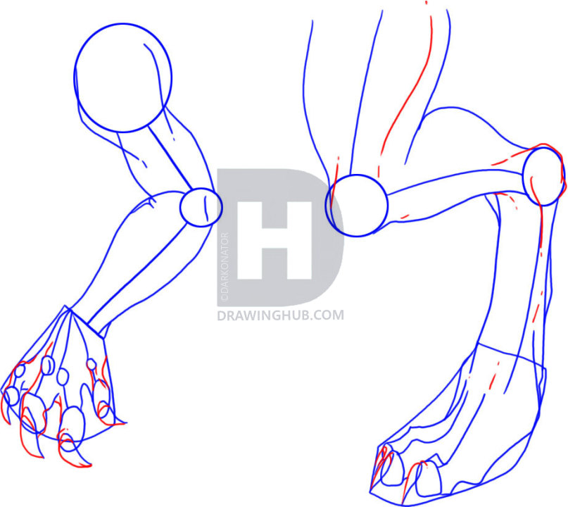 807x720 how to draw dragon legs arms and talons, step - Dragon Hand Drawing